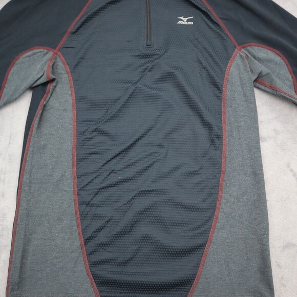 Mizuno Shirt Womens Medium Black Green 1/4 Zip Pullover Lightweight Running Top - Picture 12 of 16